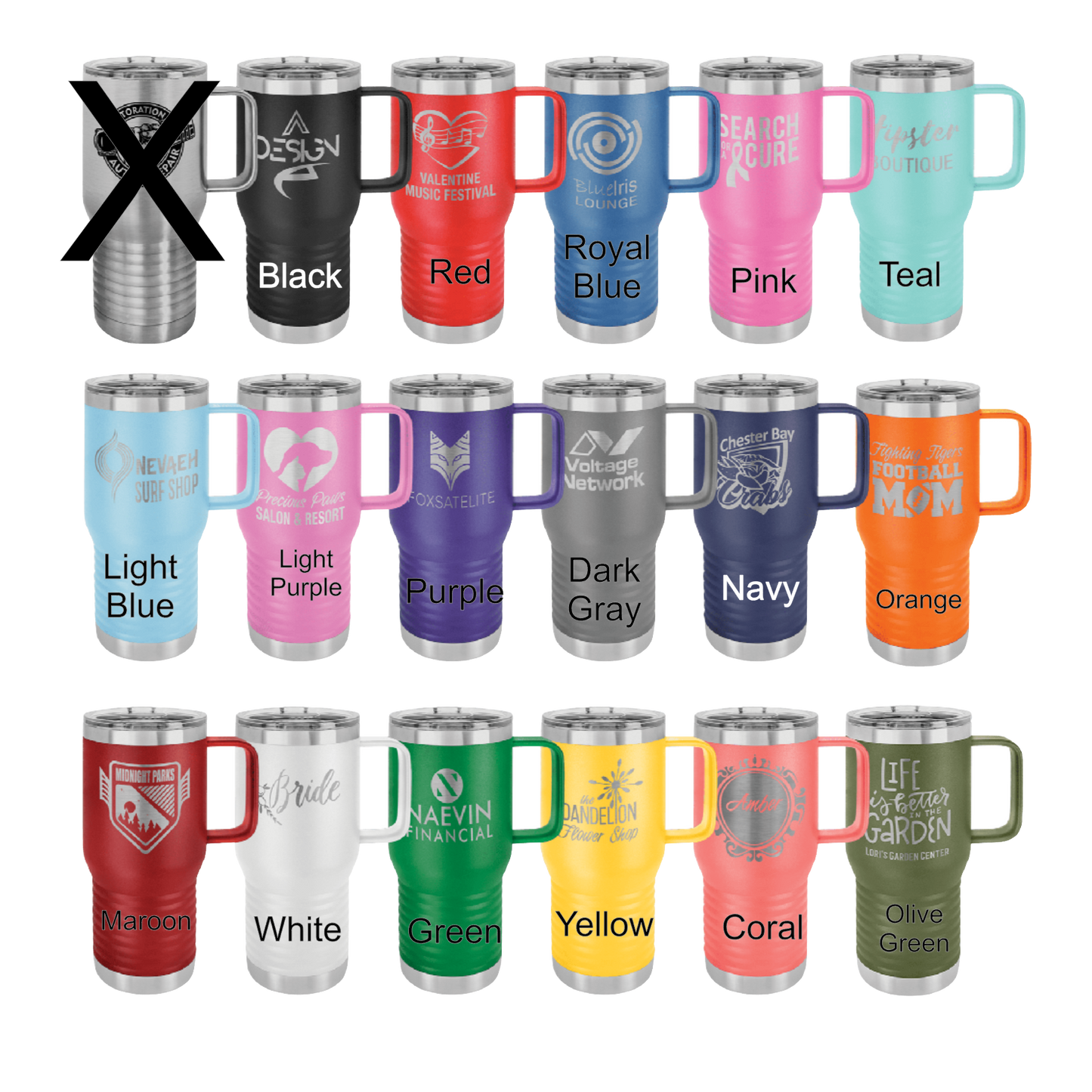 20 oz.Travel Mug with Handle and Slider Lid-Polar Camel