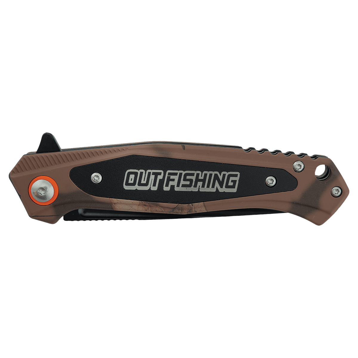 Bison River Custom Engraved 4 1/2" Mossy Oak Camo Knife