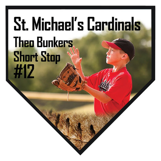 Home Plate Photo Plaque with Black Edge