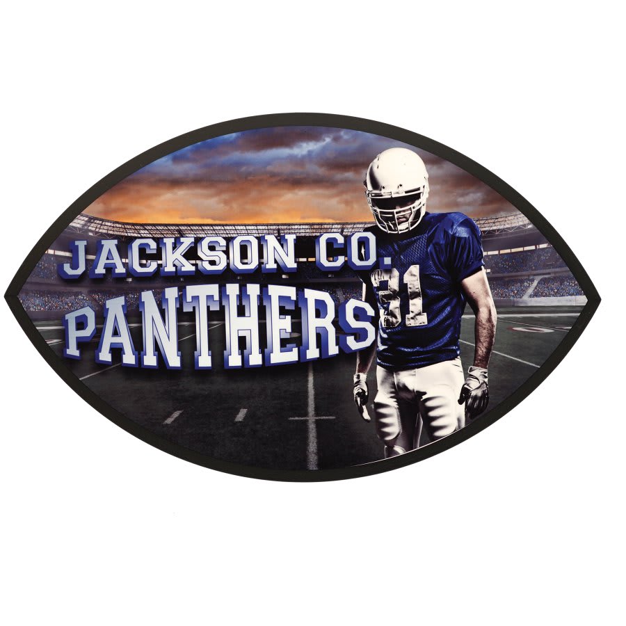 Football Photo Plaque with Black Edge- 6" x 10"