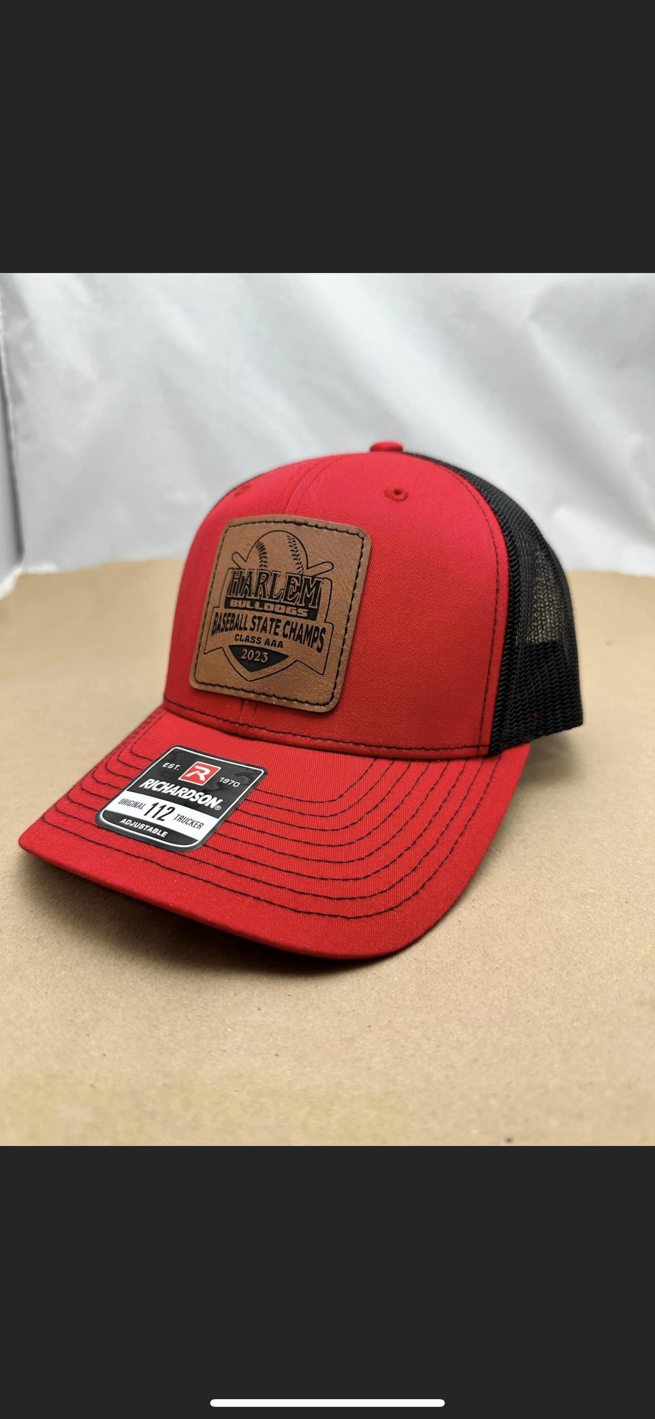 Richardson 112 Trucker Snap Back Laser Engraved Leather Patch Hat