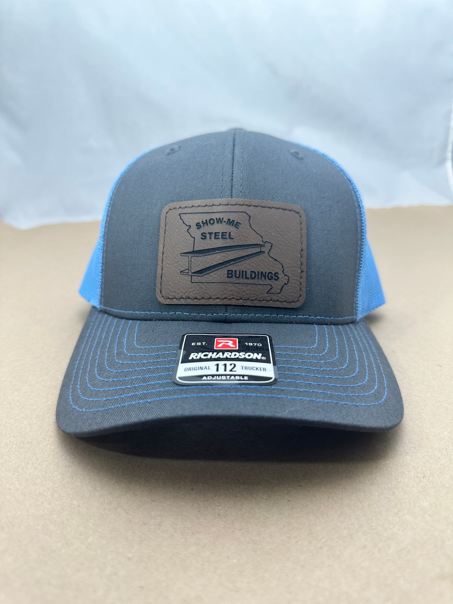 Richardson 112 Trucker Snap Back Laser Engraved Leather Patch Hat