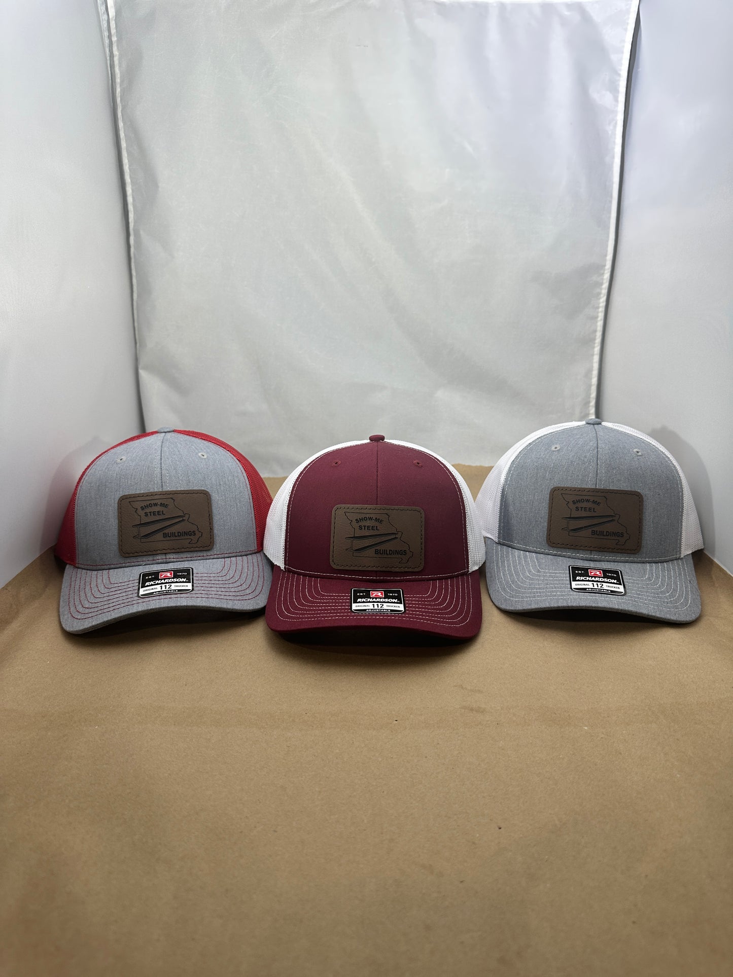 Richardson 112 Trucker Snap Back Laser Engraved Leather Patch Hat