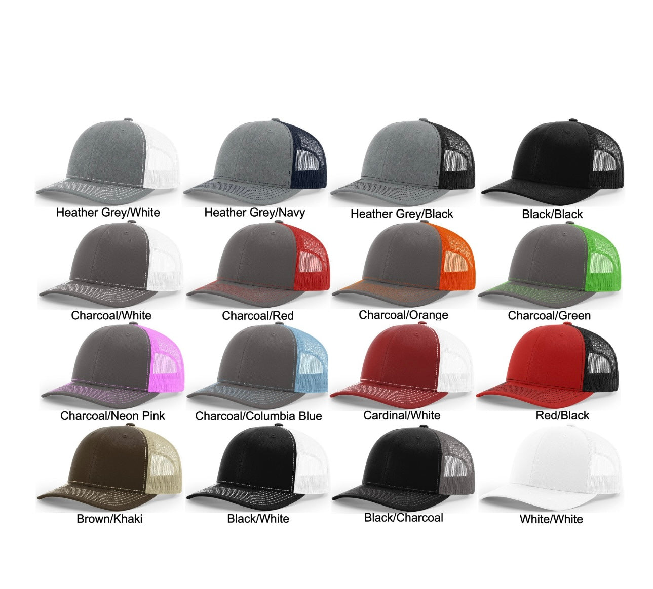 Richardson 112 Trucker Snap Back Laser Engraved Leather Patch Hat