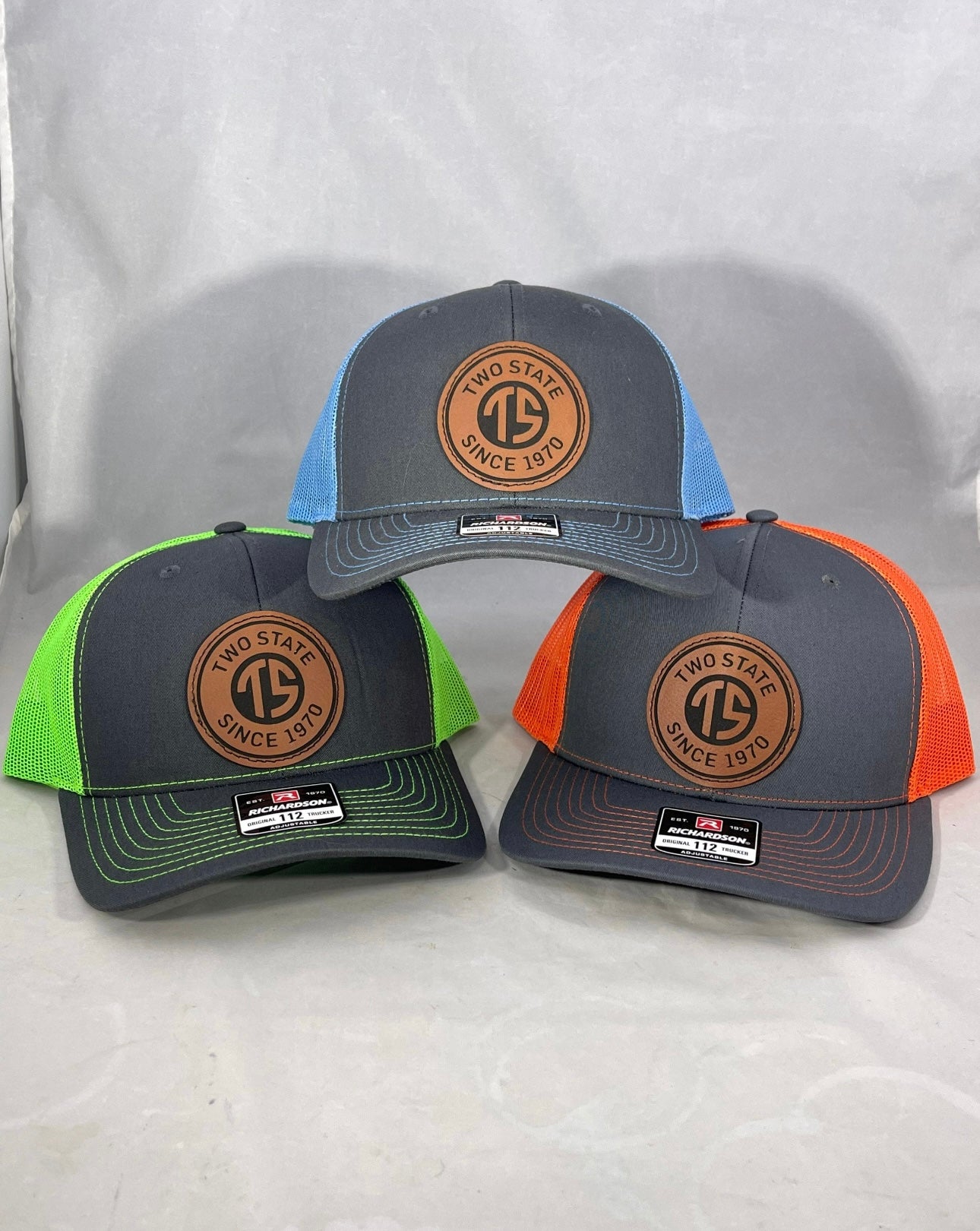 Richardson 112 Trucker Snap Back Laser Engraved Leather Patch Hat