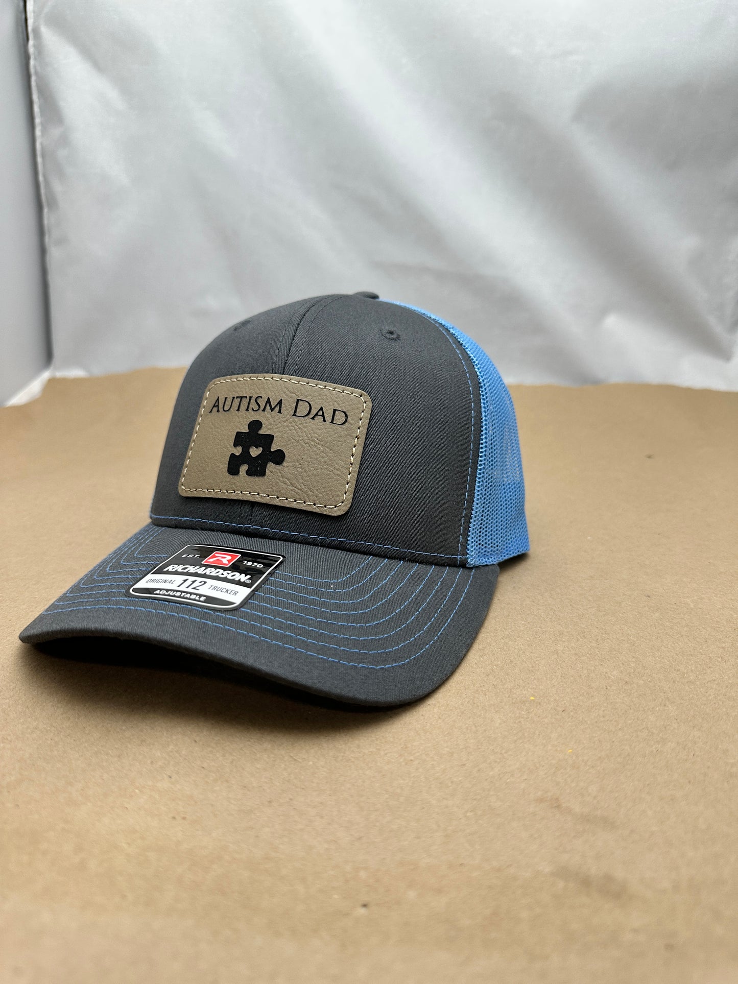 Richardson 112 Trucker Snap Back Laser Engraved Leather Patch Hat