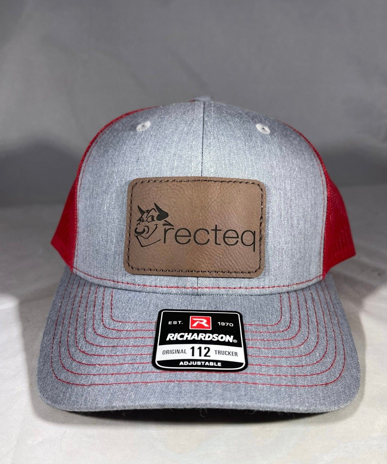 Richardson 112 Trucker Snap Back Laser Engraved Leather Patch Hat