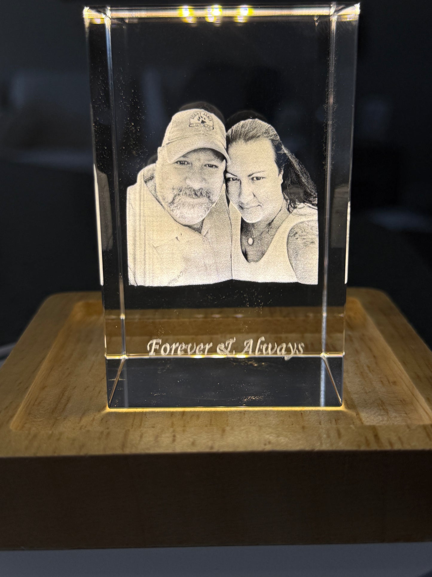 Custom 3D Engraved Crystal Photo Keepsake