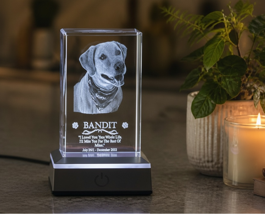 Custom 3D Inner Engraved Crystal Photo Keepsake