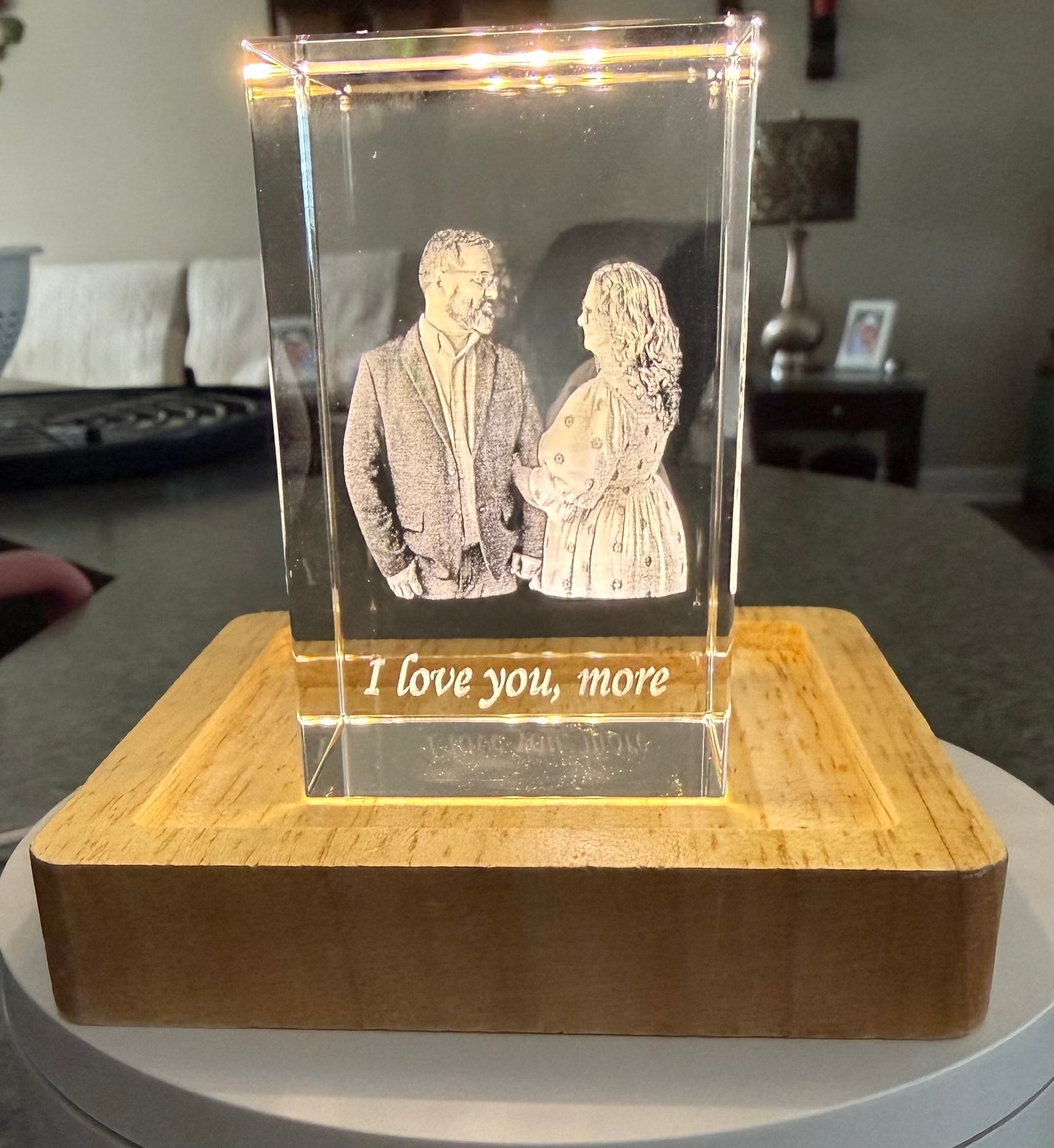 Custom 3D Engraved Crystal Photo Keepsake
