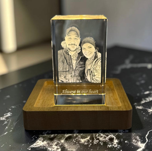 Custom 3D Engraved Crystal Photo Keepsake