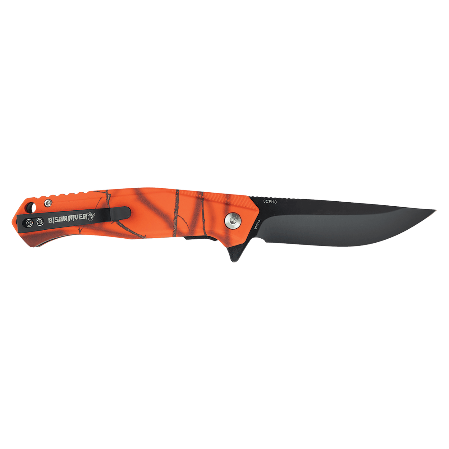 Bison River Custom Engraved 4 1/2" Mossy Oak Camo Knife