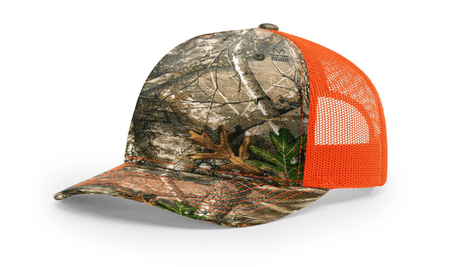Camo Richardson 112 Trucker Snap Back Laser Engraved Leather Patch Hat