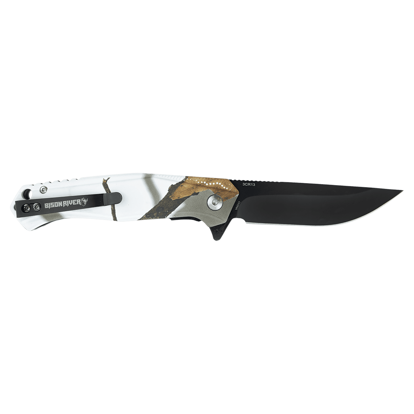 Bison River Custom Engraved 4 1/2" Mossy Oak Camo Knife