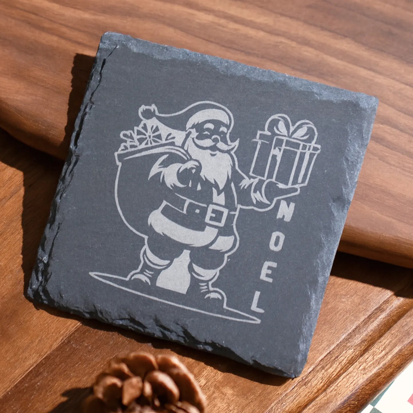 Custom Laser Engraved Slate Coasters | Personalized Stone Drink Mats for Home & Bar