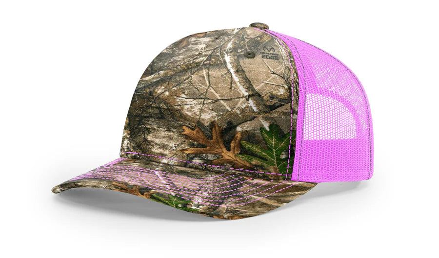 Camo Richardson 112 Trucker Snap Back Laser Engraved Leather Patch Hat