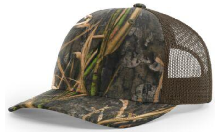 Camo Richardson 112 Trucker Snap Back Laser Engraved Leather Patch Hat