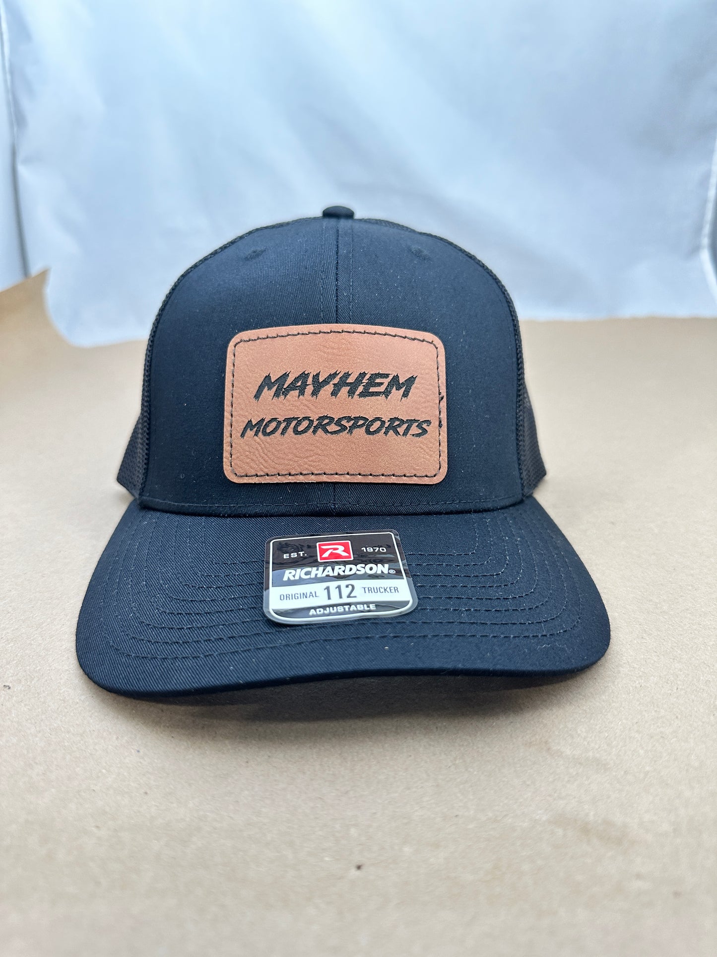 Richardson 112 Trucker Snap Back Laser Engraved Leather Patch Hat