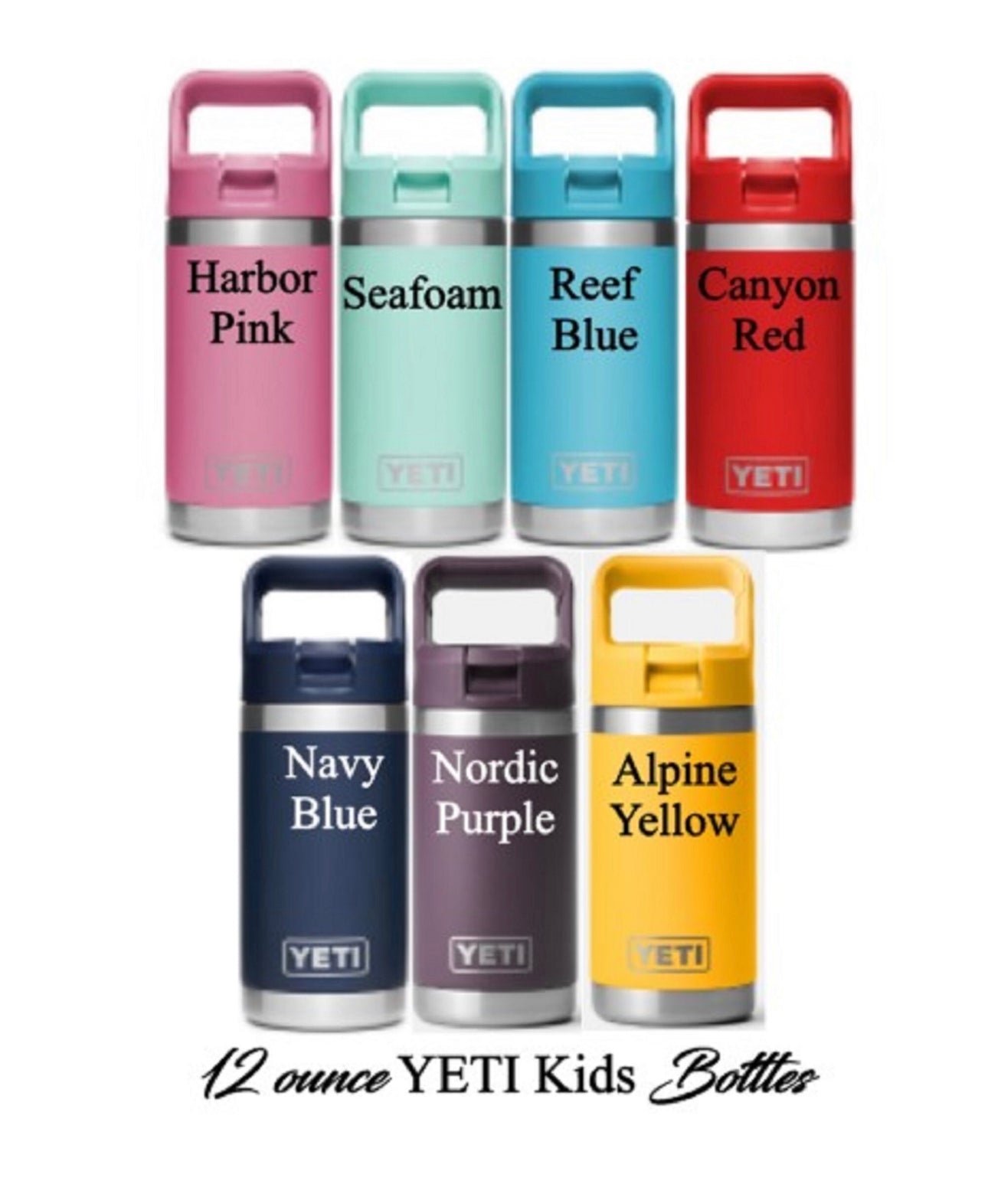 YETI  Rambler JR. 12oz Kids Bottle personalized with Straw Cap