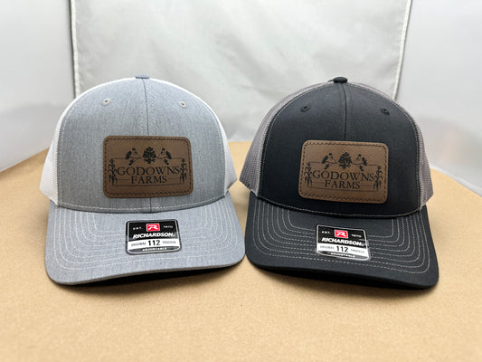 Richardson 112 Trucker Snap Back Laser Engraved Leather Patch Hat