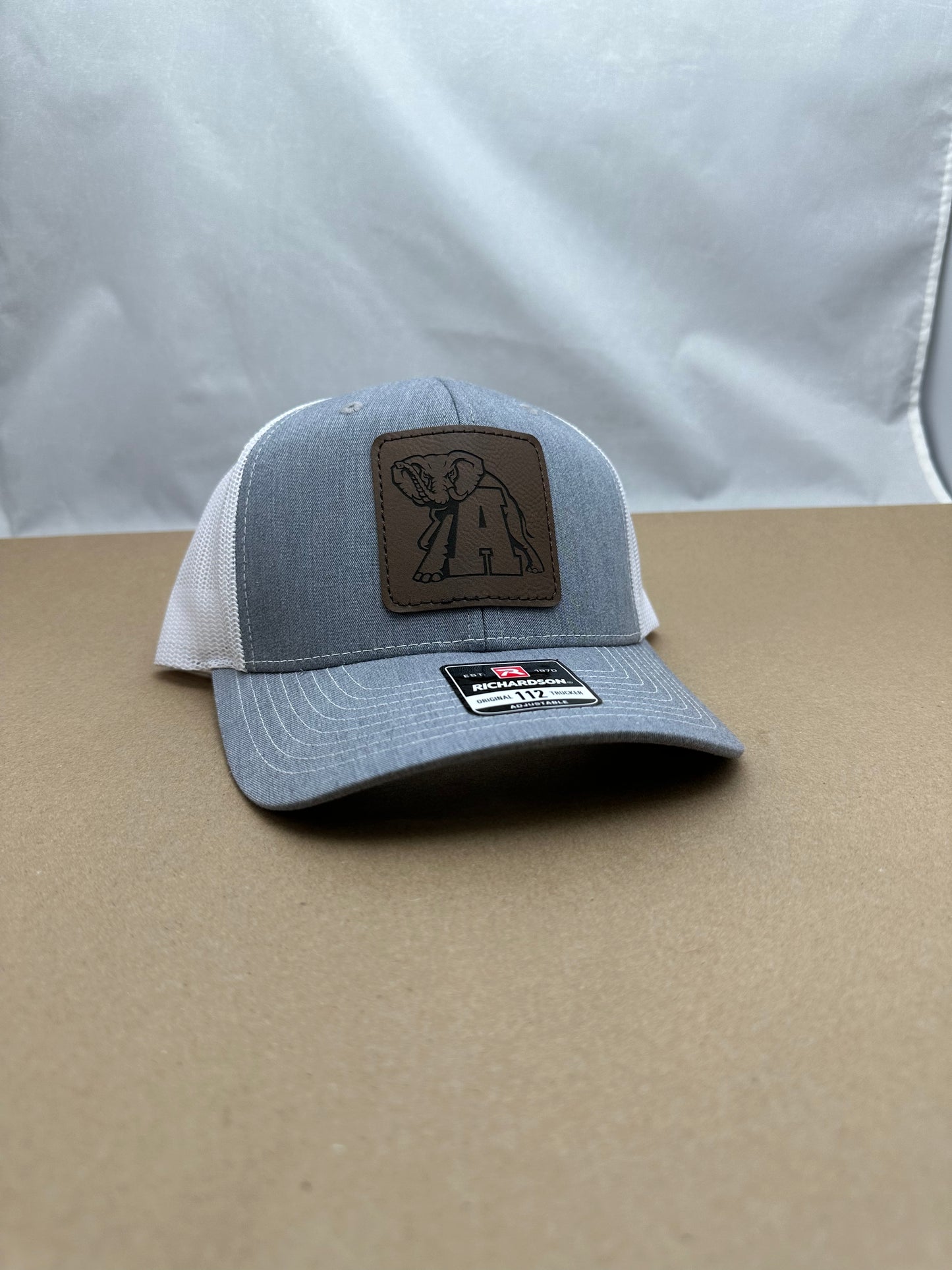 Richardson 112 Trucker Snap Back Laser Engraved Leather Patch Hat