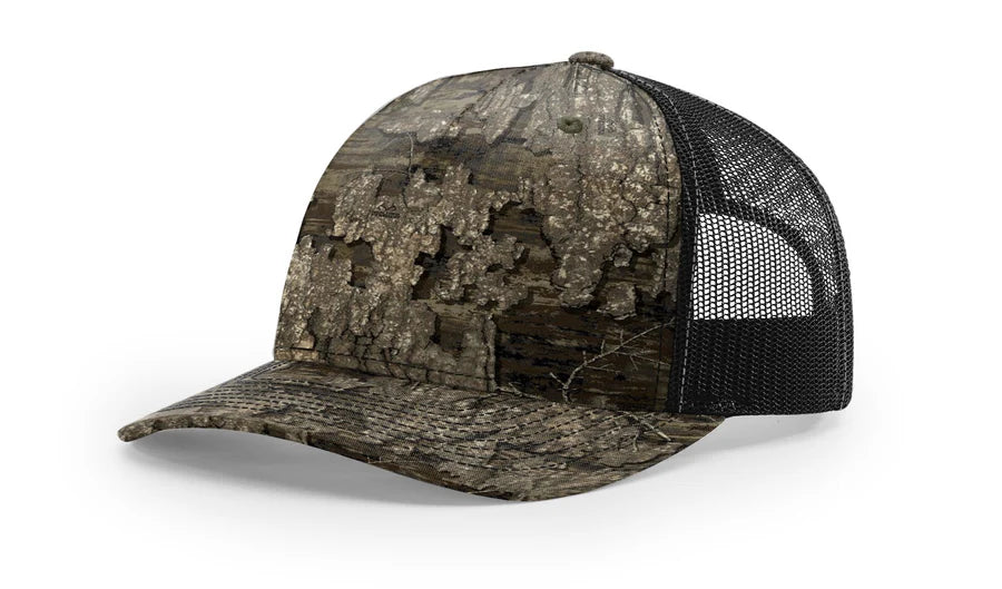 Camo Richardson 112 Trucker Snap Back Laser Engraved Leather Patch Hat